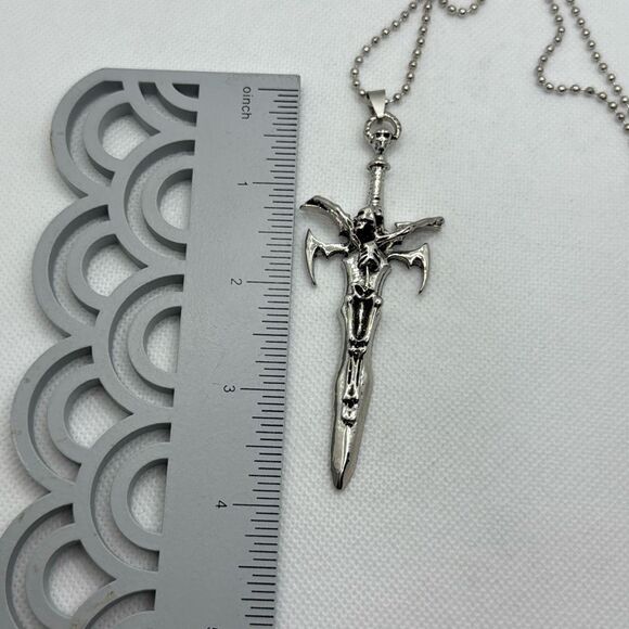 NWOT Cross with skeleton necklace - Picture 5 of 5